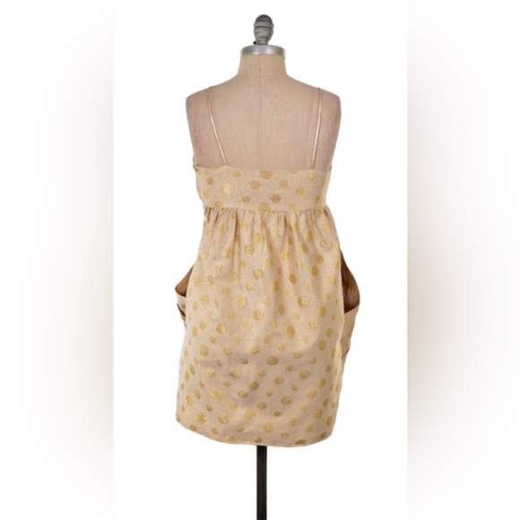 NWT JULIE HAUS Judy Dress Gold Dot Metallic Brocade Mini Dress 2 - Picture 2 of 6